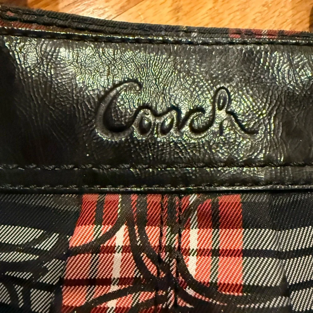 Coach Black and Red Plaid Shoulder Bag - Picture 2 of 9